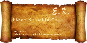 Ekker Krisztián névjegykártya