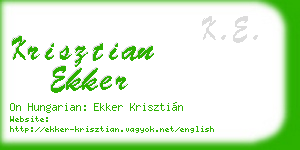 krisztian ekker business card